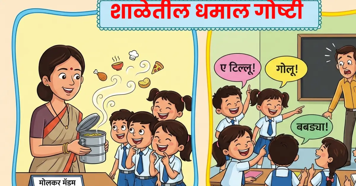 2 Marathi School Funny Stories for Kids | The Mystery Tiffin Box & The Crazy Nickname Hour | मोलकर मॅडमचा रहस्यमय डबा & टोपण नावाचा तुफानी तास