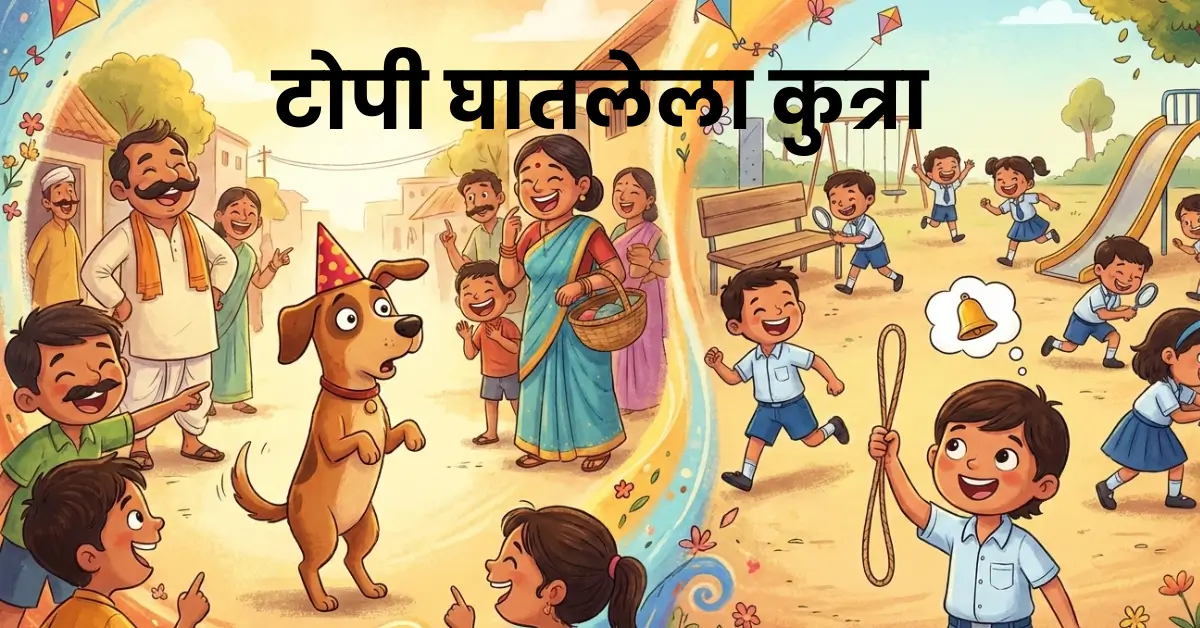 2 Funny Marathi Kids Stories | टोपी घातलेला कुत्रा & शाळेत हरवलेली घंटा | Comedy Stories for Children