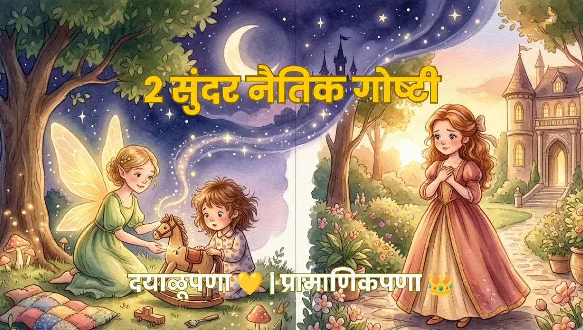 2 Heartwarming Marathi Bedtime Moral Stories for Kids – Lessons on Kindness and Honesty | मुलांसाठी 2 सुंदर नैतिक झोपेच्या गोष्टी – दयाळूपणा आणि प्रामाणिकपणाची प्रेरणादायी कथा
