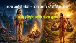 2 Inspirational Pauranik Stories in Marathi | सत्य आणि सेवेचा आदर्श – राजा हरिश्चंद्र आणि श्रवण कुमार कथा