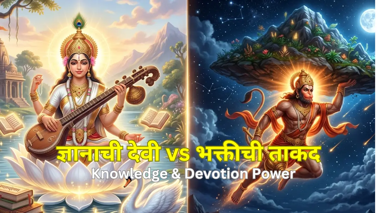 Powerful Hindu Stories : Goddess Saraswati Origin & Hanuman Sanjeevani Story | सरस्वती देवीची उत्पत्ती आणि हनुमानाची संजीवनी कथा