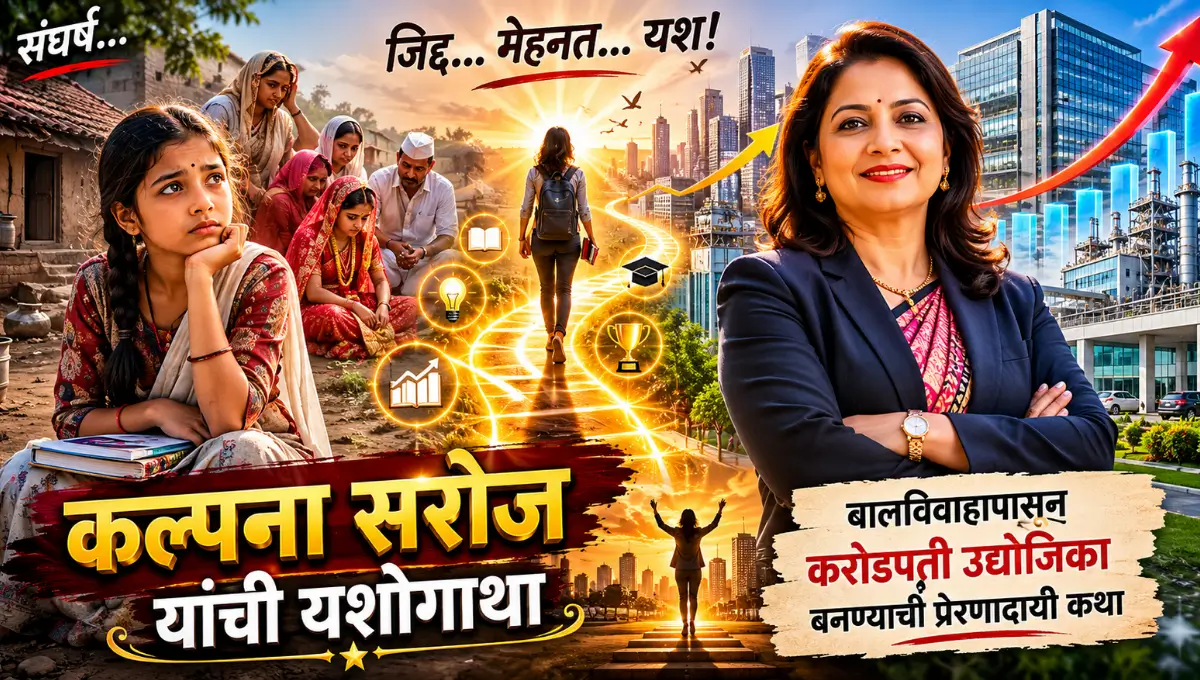 Kalpana Saroj Success Story : From Child Marriage to Becoming a Millionaire Entrepreneur | कल्पना सरोज यांची यशोगाथा : बालविवाहापासून करोडपती उद्योजिका बनण्याची प्रेरणादायी कथा