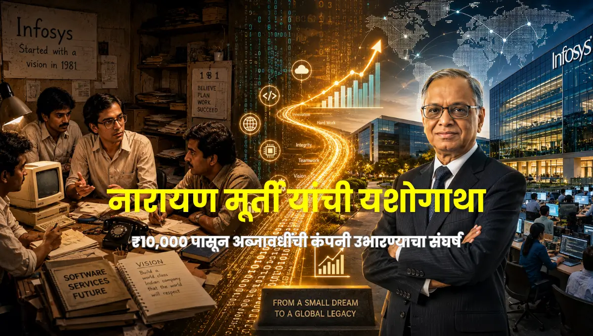 Narayana Murthy Success Story : How ₹10,000 Built a Billion-Dollar IT Empire | नारायण मूर्ती यांची यशोगाथा : ₹10,000 पासून अब्जावधींची कंपनी उभारण्याचा संघर्ष