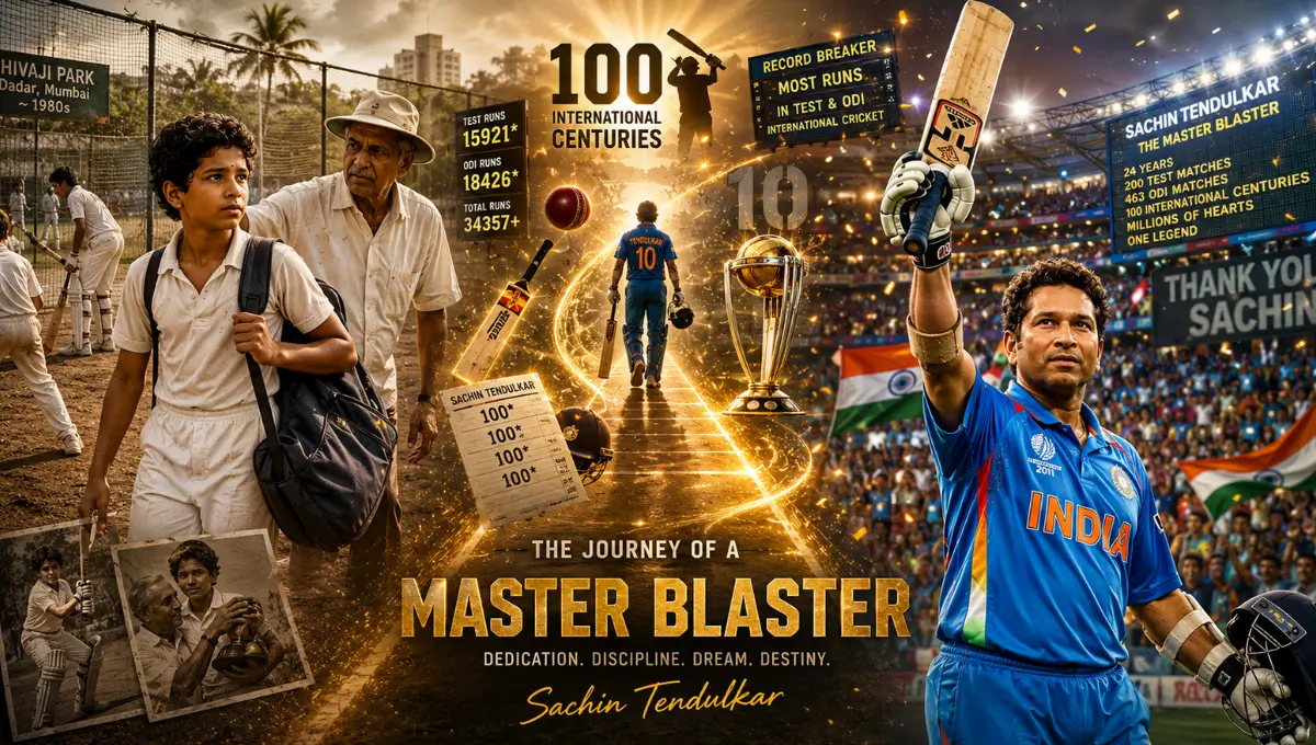 Sachin Tendulkar Success Story : The Hard Work Behind the Master Blaster's Legendary Career | सचिन तेंडुलकर यांची यशोगाथा : मास्टर ब्लास्टर बनण्यामागील कठोर परिश्रम