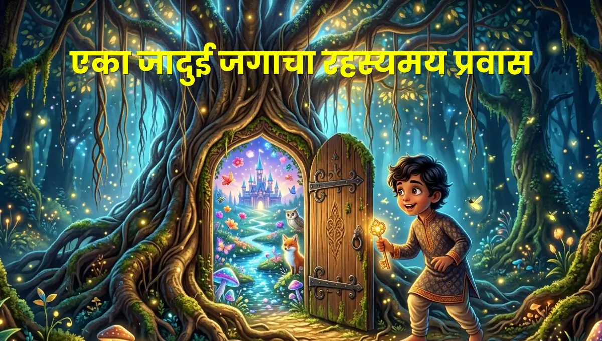 The Secret Door Beneath the Ancient Tree – A Magical Adventure Bedtime Story for Kids | जुन्या झाडाखालील गुप्त दरवाजा – रहस्य, जादू आणि साहसाची रोमांचक गोष्ट